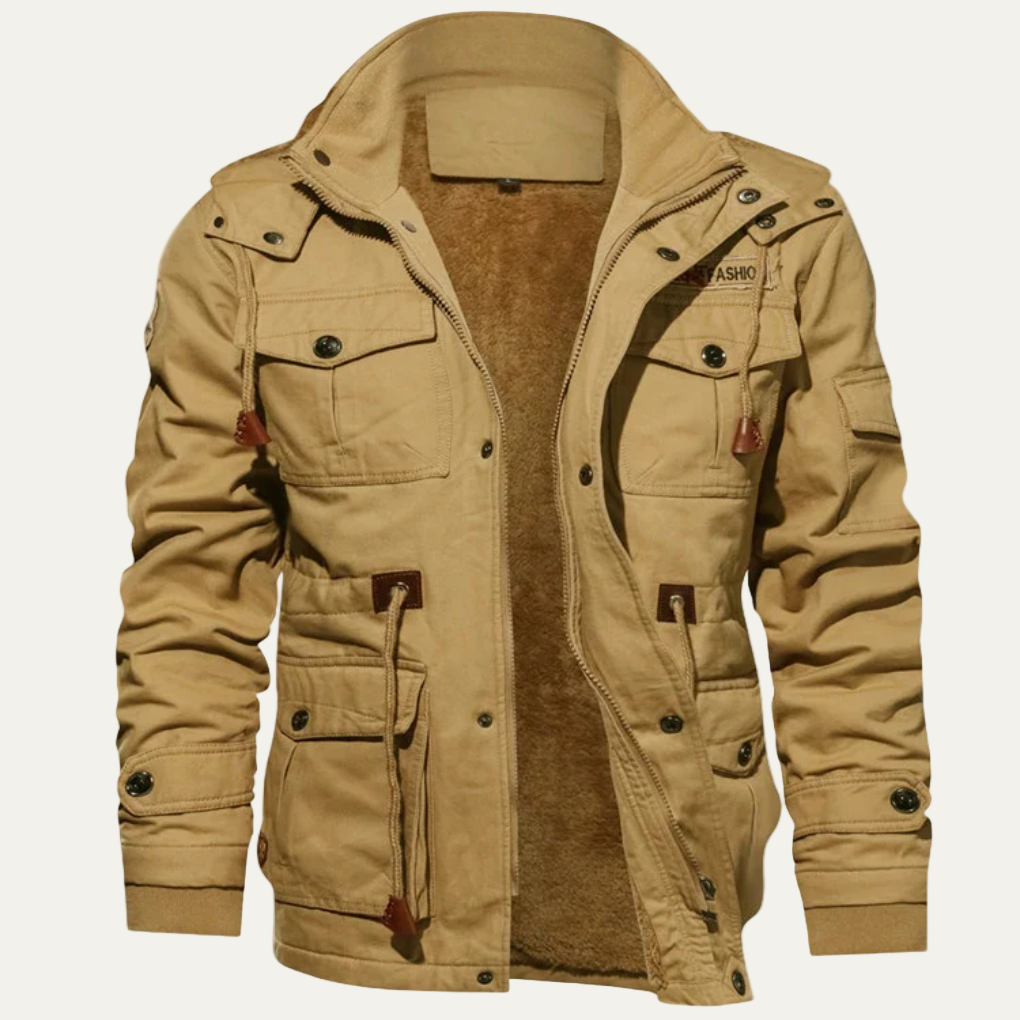 Mens Cargo Jacket Multi Pocket Military Style
