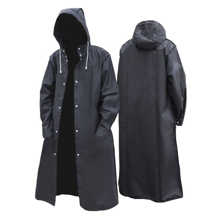 Mens Long Raincoat Waterproof Hooded