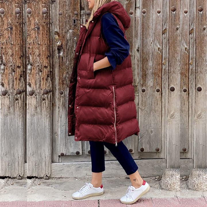 Womens Down Vest Hooded Warm Fit