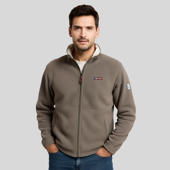 Mens Fleece Jacket Soft High Collar - BritishMode