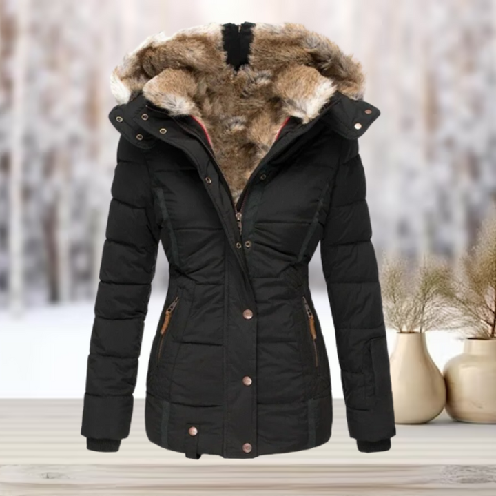 Womens Faux Fur Winter Jacket with Hooded Design