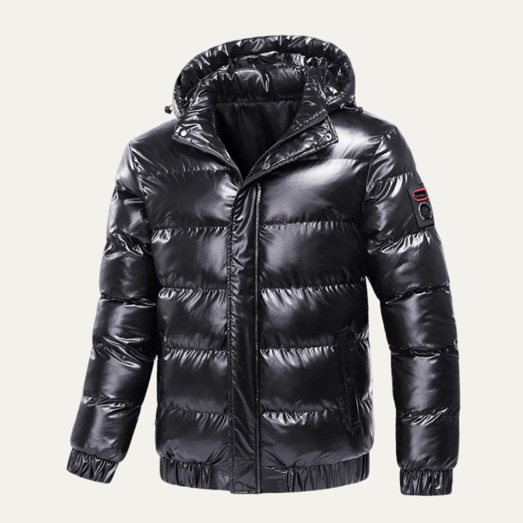 Mens Insulated Puffer Jacket Glossy Finish - BritishMode