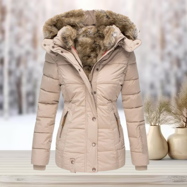 Womens Faux Fur Winter Jacket with Hooded Design