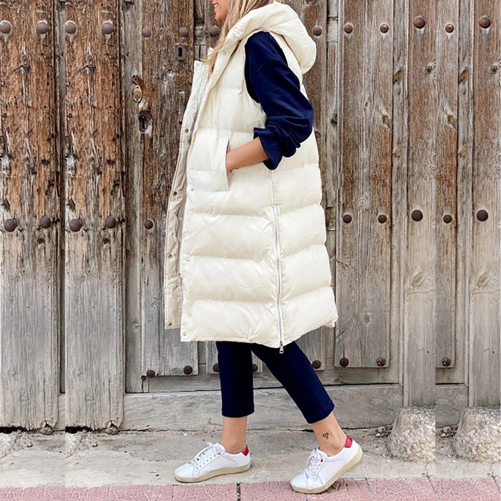Womens Down Vest Hooded Warm Fit