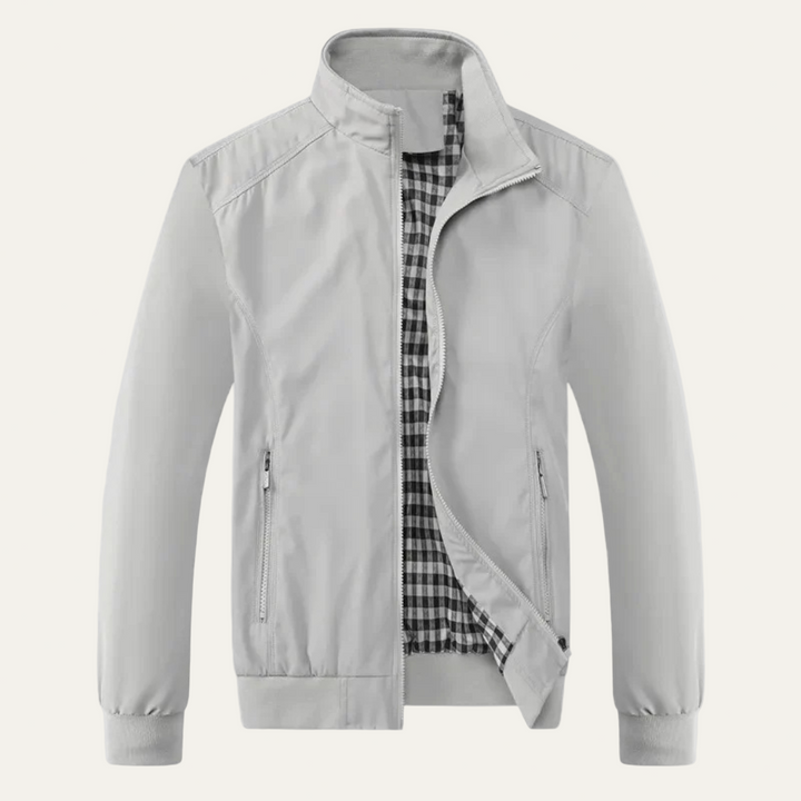 Mens Zip Jacket Wind-Resistant Stand Collar