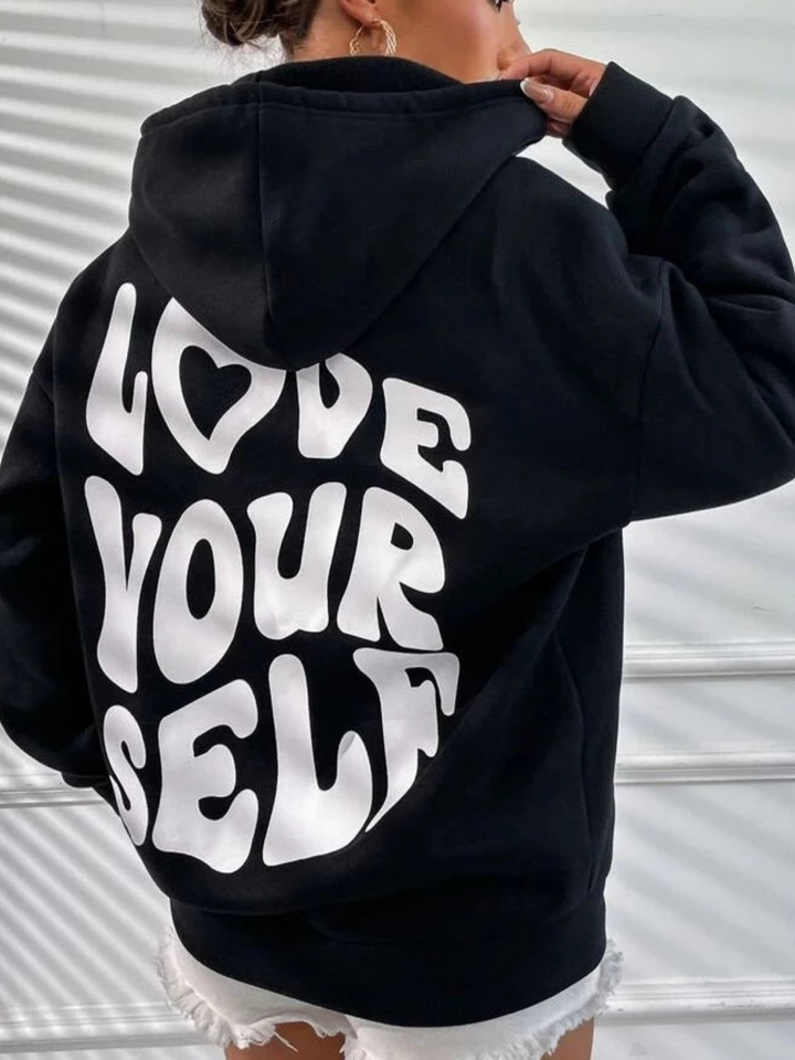 Womens Relaxed Fit Hoodie with Inspirational Quote Print