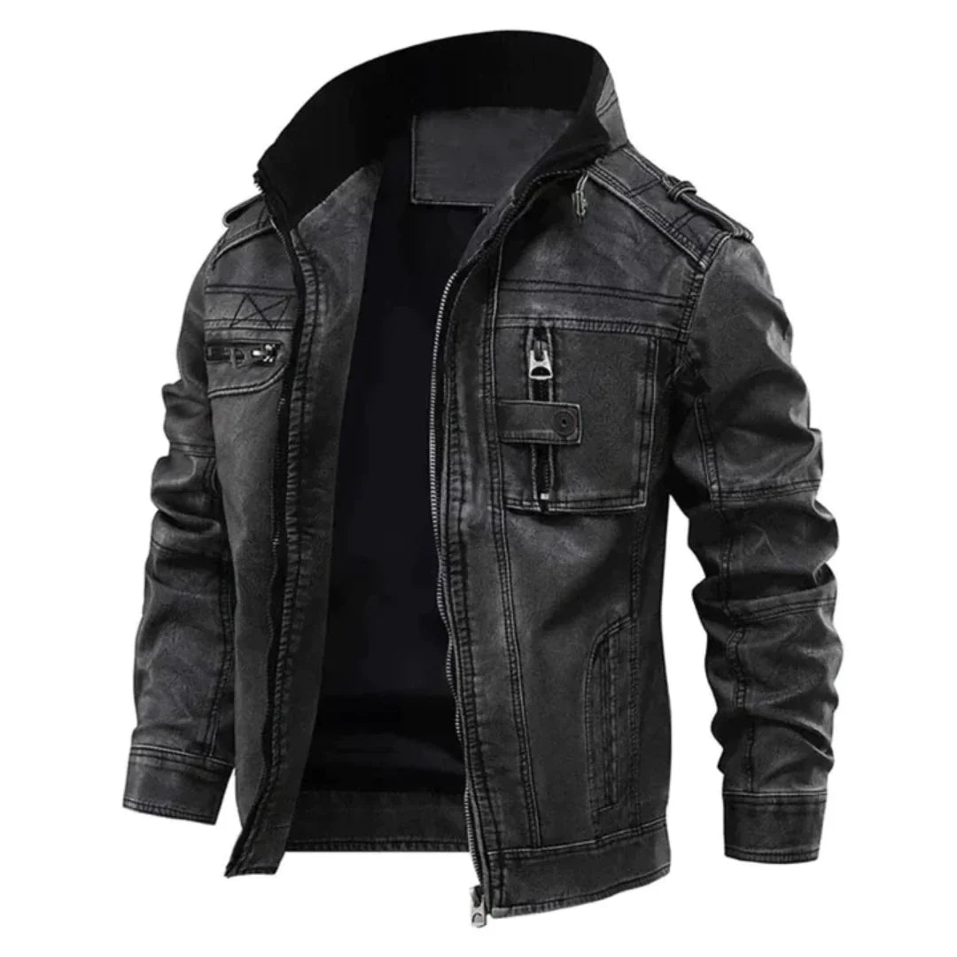 Mens Leather Jacket Classic Fit - BritishMode