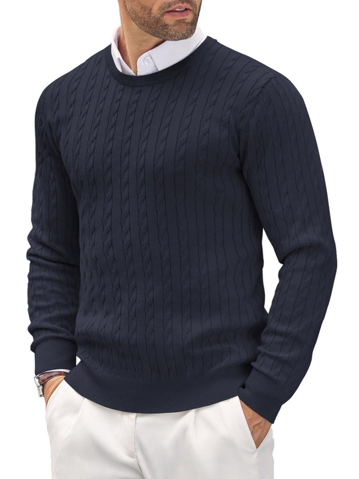 Mens Slim Fit Fine Knit Crew Neck Sweater