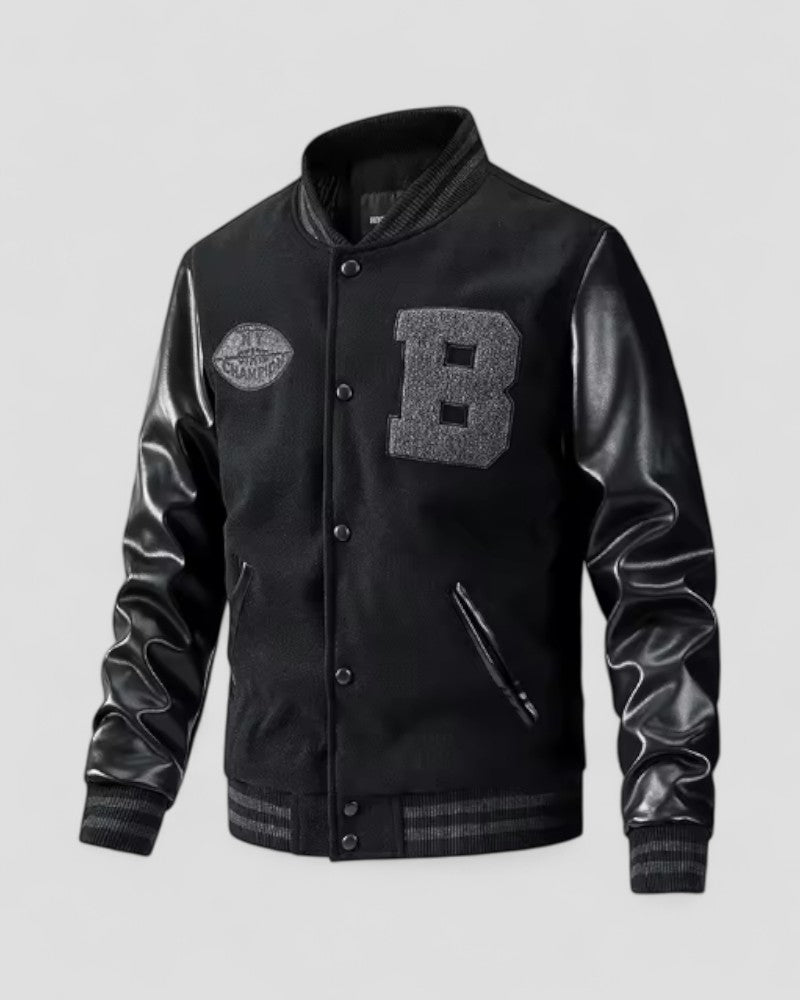 Mens Varsity Jacket Classic Fit Wool Blend