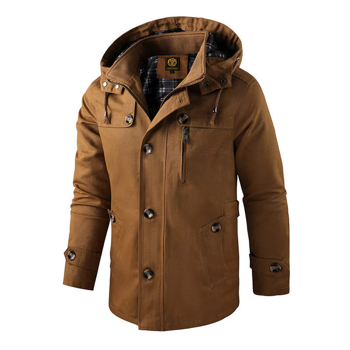 Mens Outdoor Parka Jacket with Hood Warm