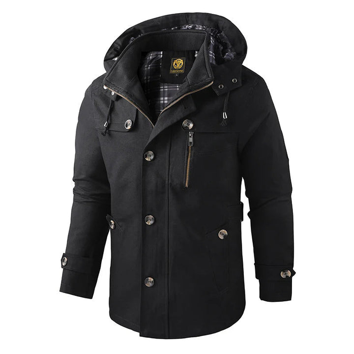 Mens Outdoor Parka Jacket with Hood Warm