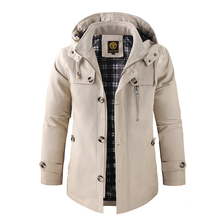 Mens Outdoor Parka Jacket with Hood Warm