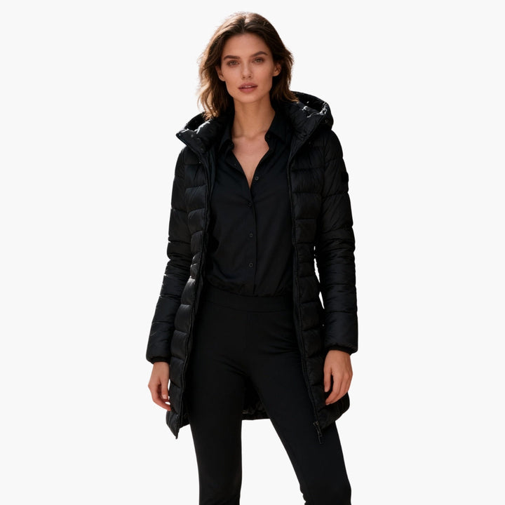Womens Hooded Puffer Jacket Insulated Warm Fit