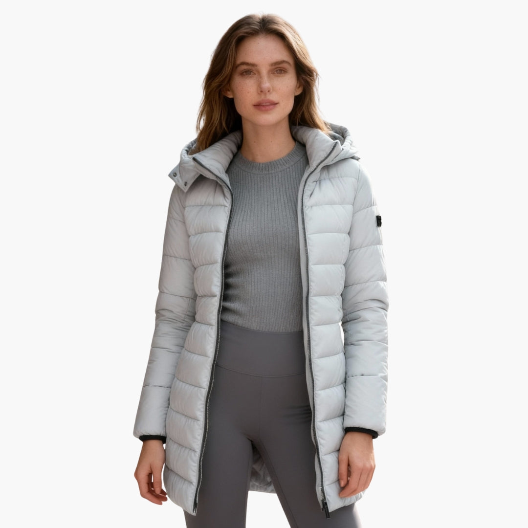 Womens Hooded Puffer Jacket Insulated Warm Fit - BritishMode