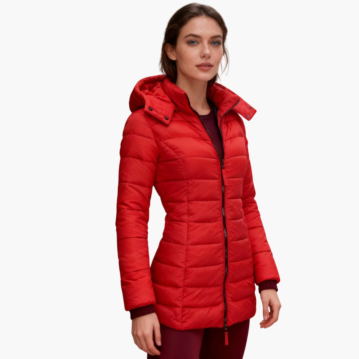 Womens Hooded Puffer Jacket Insulated Warm Fit