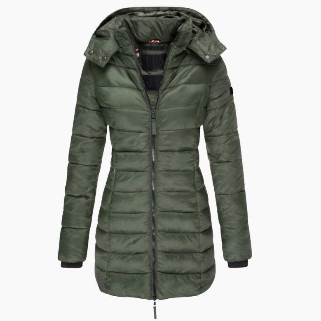 Womens Hooded Puffer Jacket Insulated Warm Fit