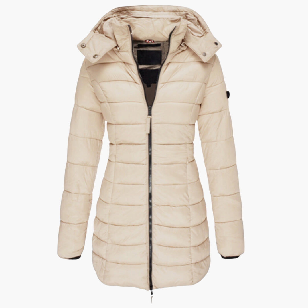 Womens Hooded Puffer Jacket Insulated Warm Fit