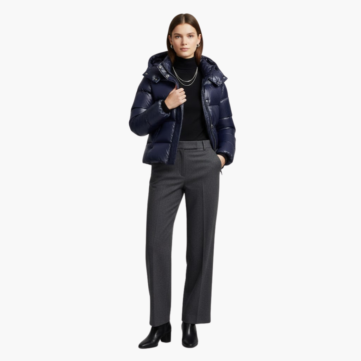 Womens Hooded Puffer Jacket Insulated Warm Fit