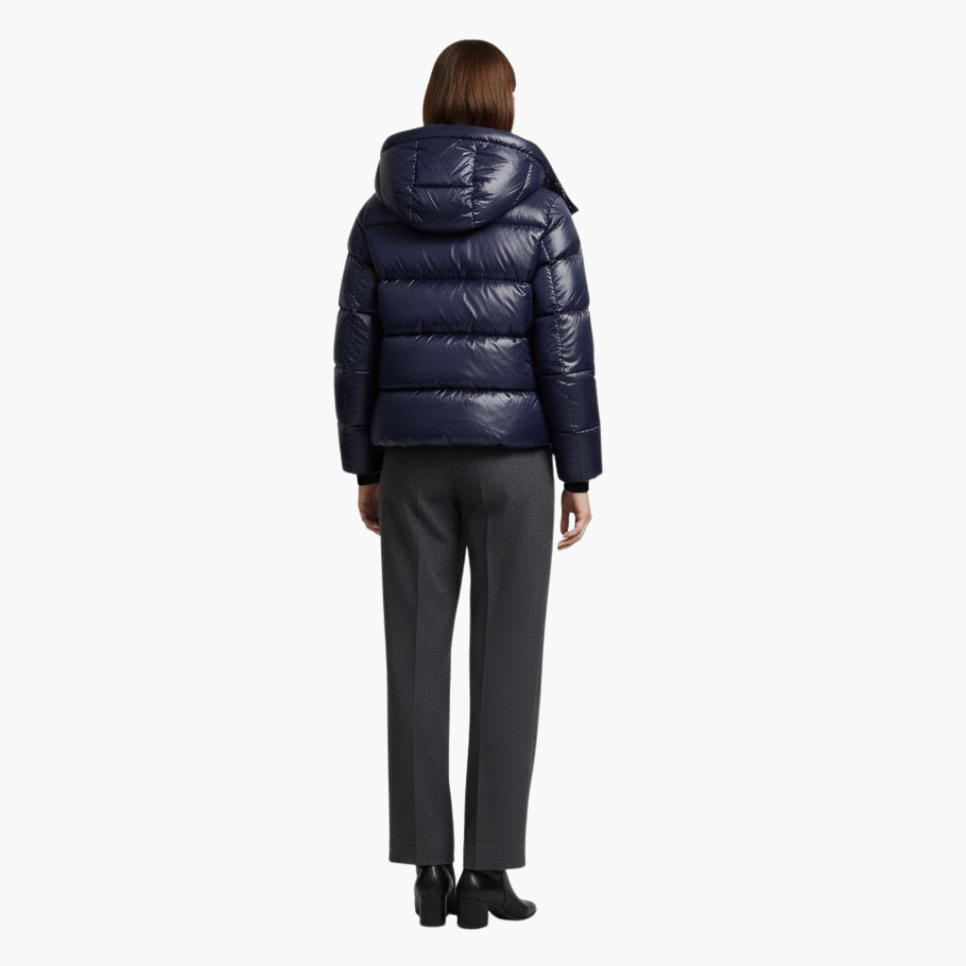 Womens Hooded Puffer Jacket Insulated Warm Fit