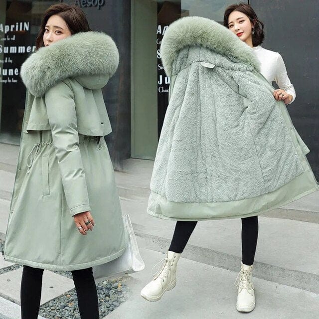 Womens Faux Fur Winter Coat Relaxed Fit
