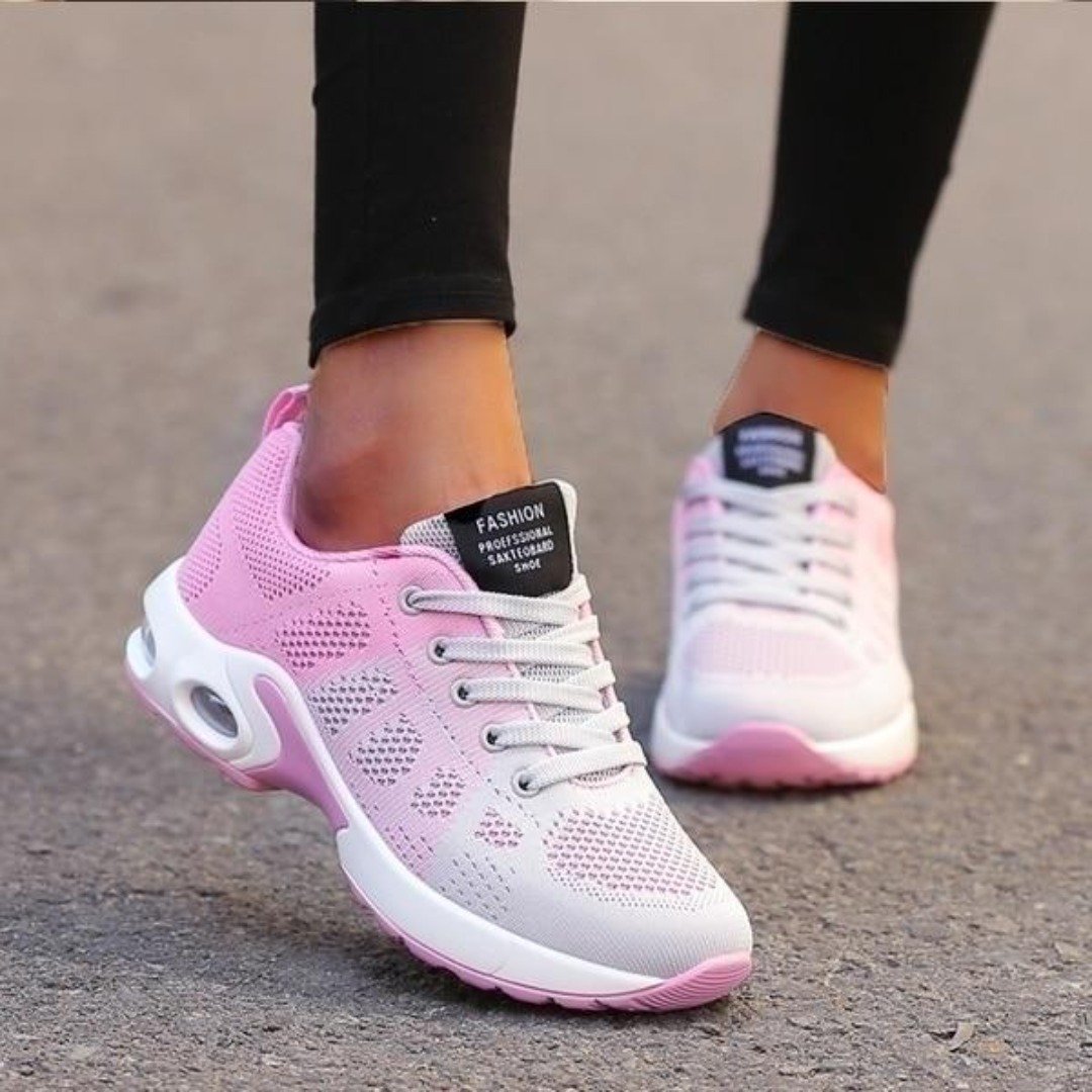 Womens Orthopedic Trainers with Air Cushion Mesh Lace-Up