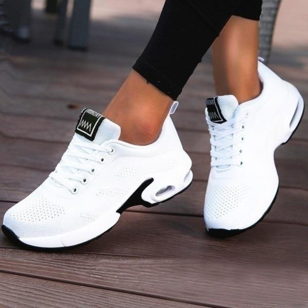 Womens Orthopedic Trainers with Air Cushion Mesh Lace-Up