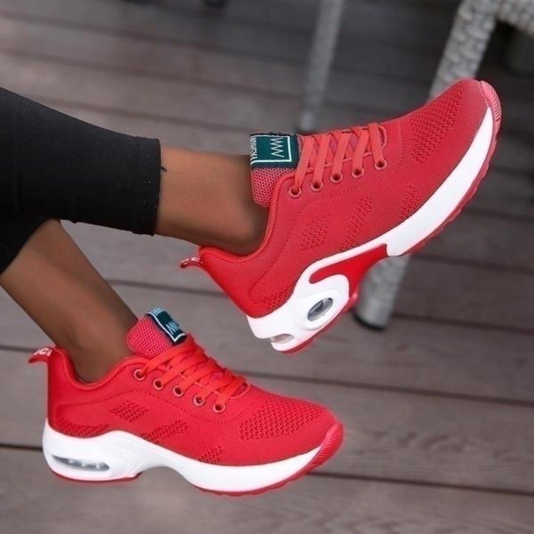 Womens Orthopedic Trainers with Air Cushion Mesh Lace-Up