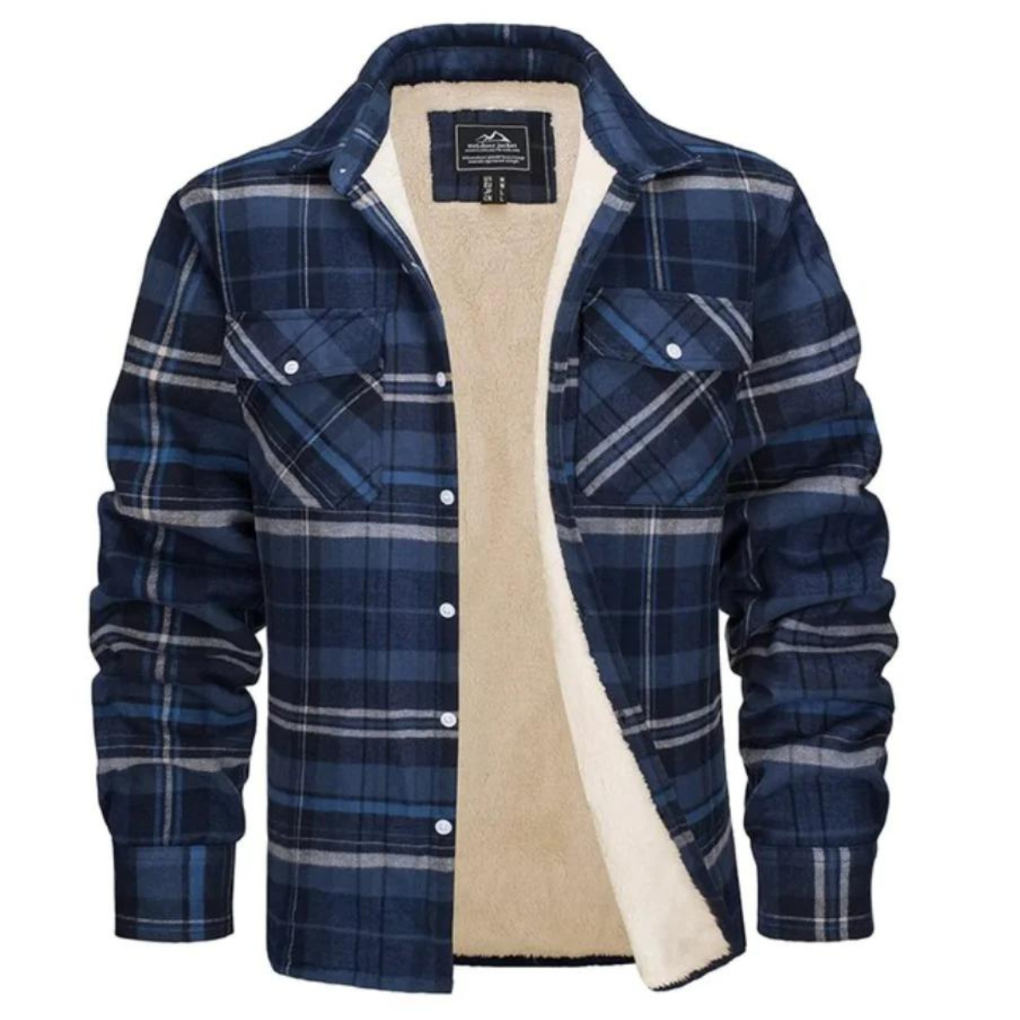 Unisex Checked Jacket with Fleece Lining