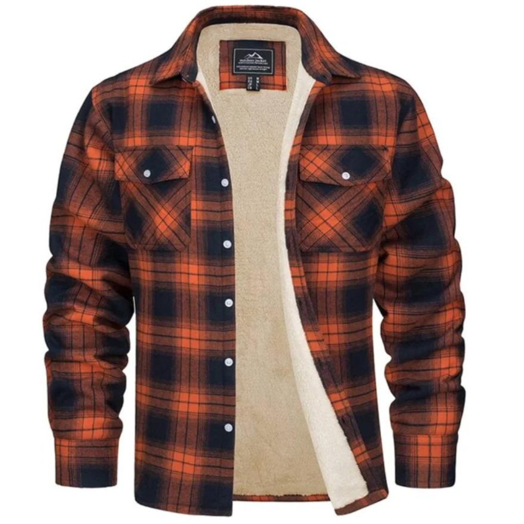 Unisex Checked Jacket with Fleece Lining - BritishMode
