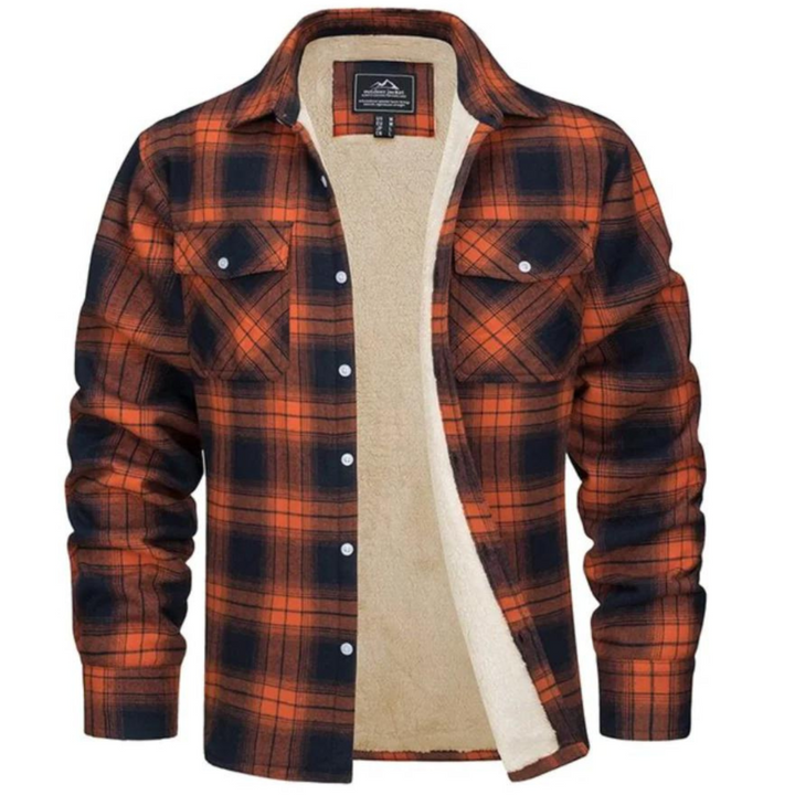 Unisex Checked Jacket with Fleece Lining - BritishMode