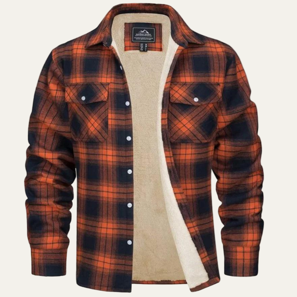 Mens Shirt Jacket Fleece Lined Warm Regular Fit - BritishMode