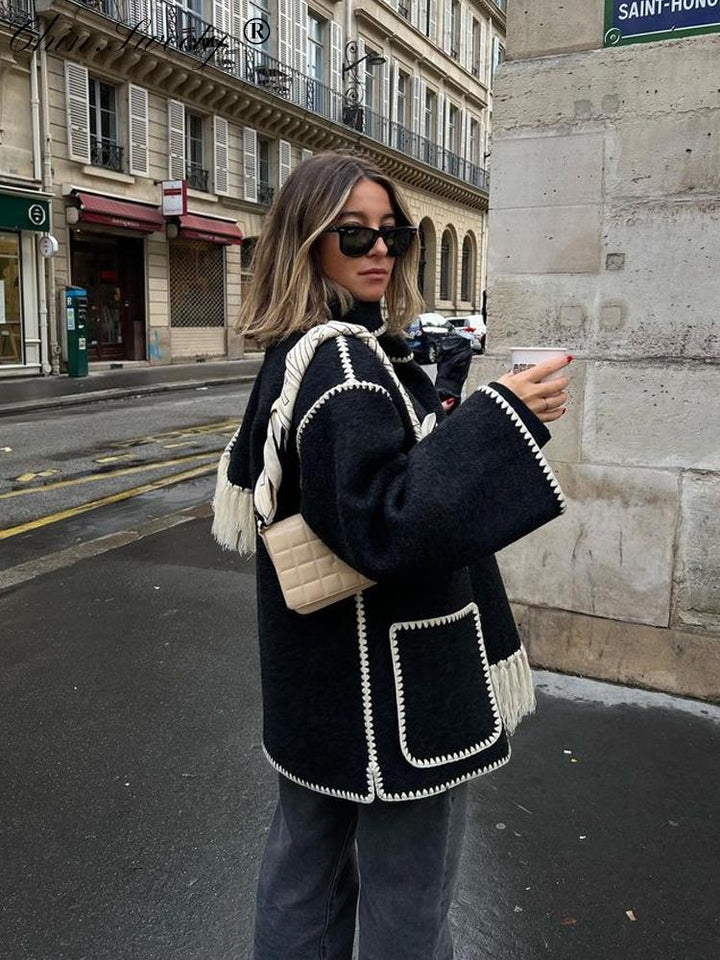 Womens Winter Jacket with Scarf Statement Style