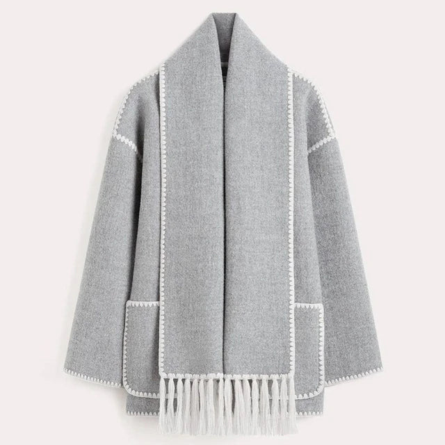 Womens Winter Jacket with Scarf Statement Style
