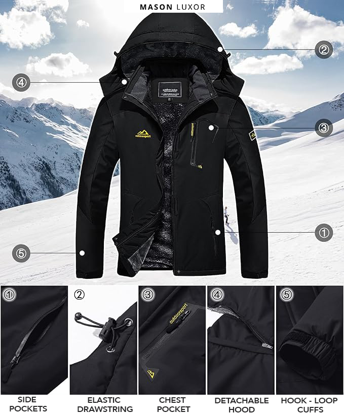 Unisex Winter Jacket Waterproof Insulated Warm
