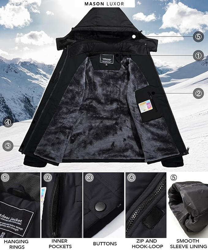 Unisex Winter Jacket Waterproof Insulated Warm