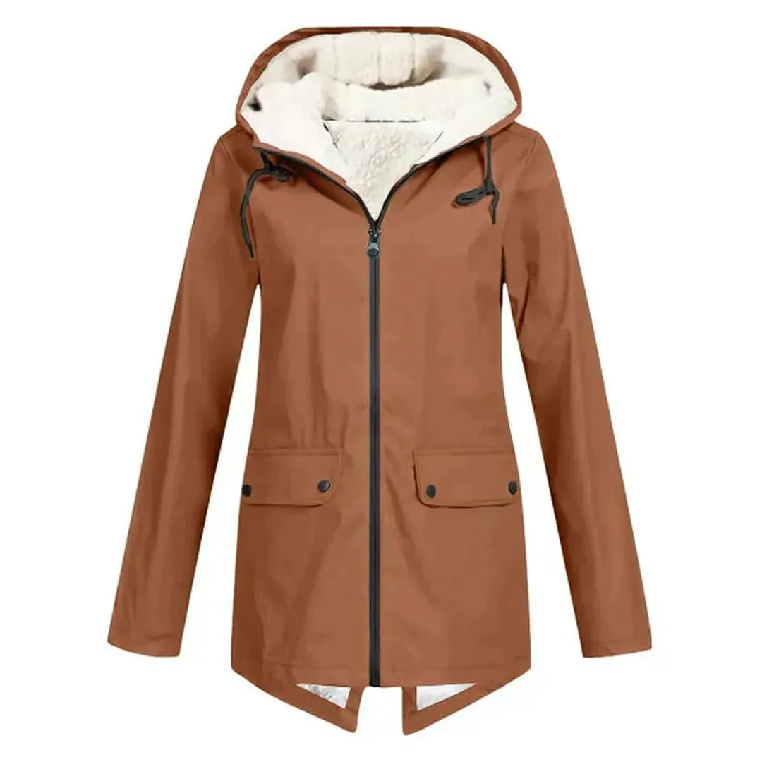 Unisex Insulated Raincoat with Hood and Fleece Lining - BritishMode