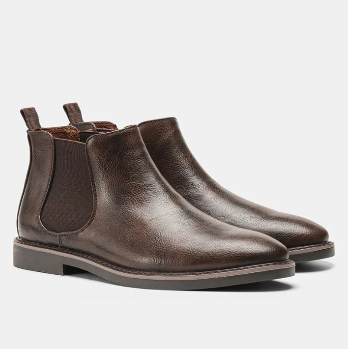 Mens Leather Ankle Boots Casual Wear