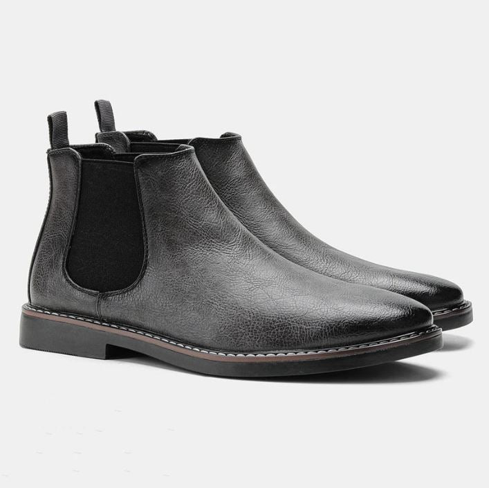 Mens Leather Ankle Boots Casual Wear