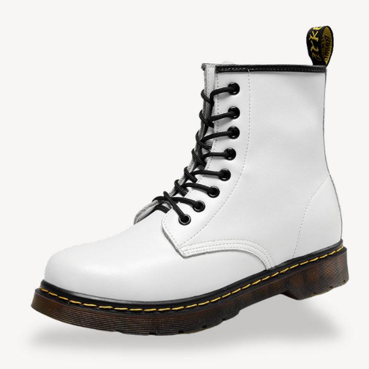 Unisex Leather Combat Boots Durable Lace-Up Ankle