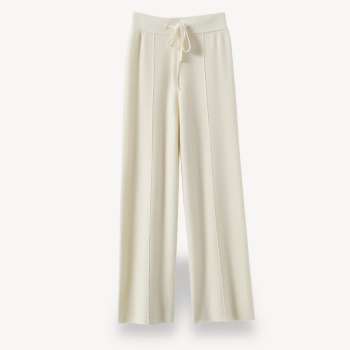 Womens Cashmere Wide-Leg Pants Relaxed Fit Loungewear