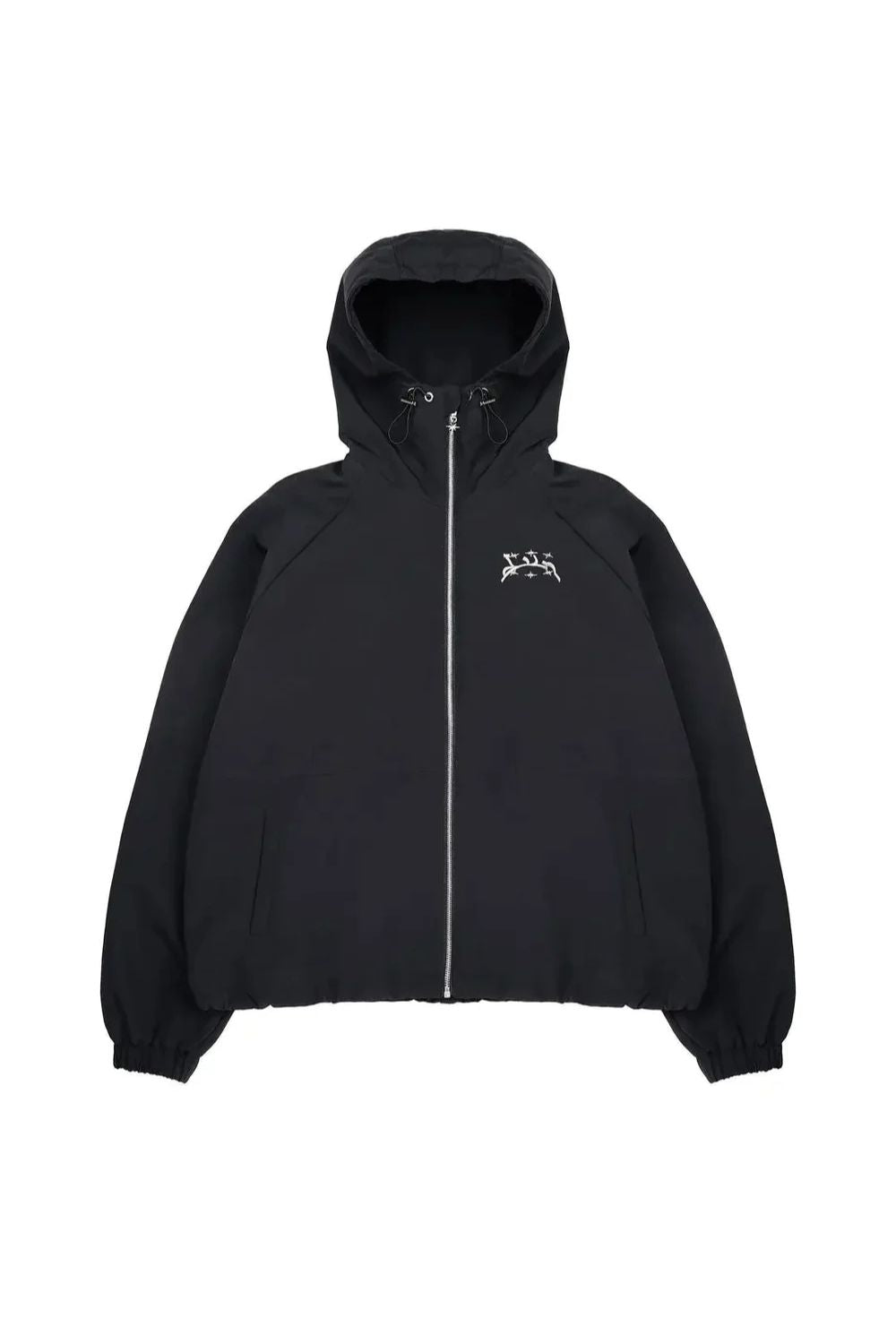Unisex Windbreaker Jacket Water-Repellent Hooded Zip Front