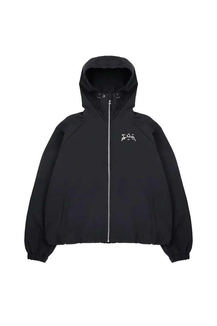 Unisex Windbreaker Jacket Water-Repellent Hooded Zip Front
