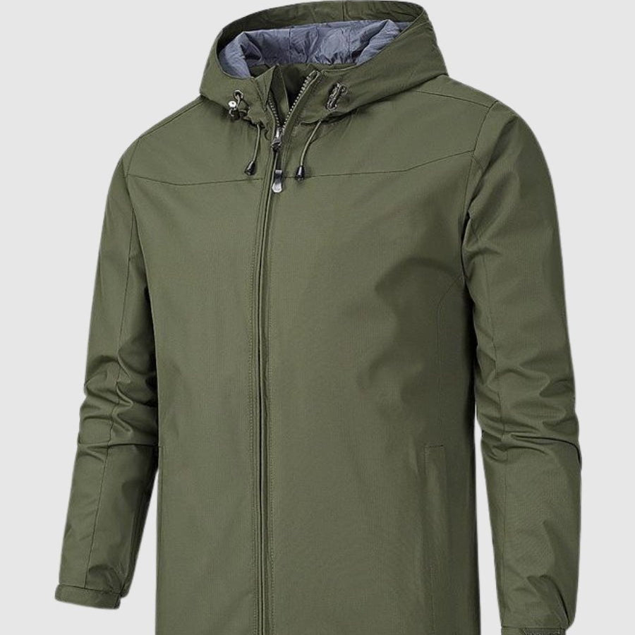 Mens Hooded Jacket Water Resistant Outdoor
