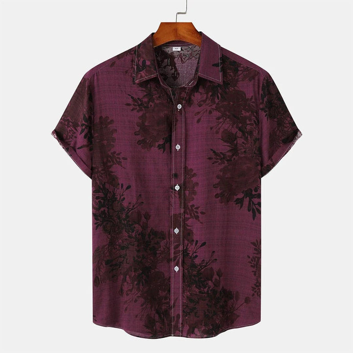 Mens Polo Shirt Floral Pattern Classic Fit