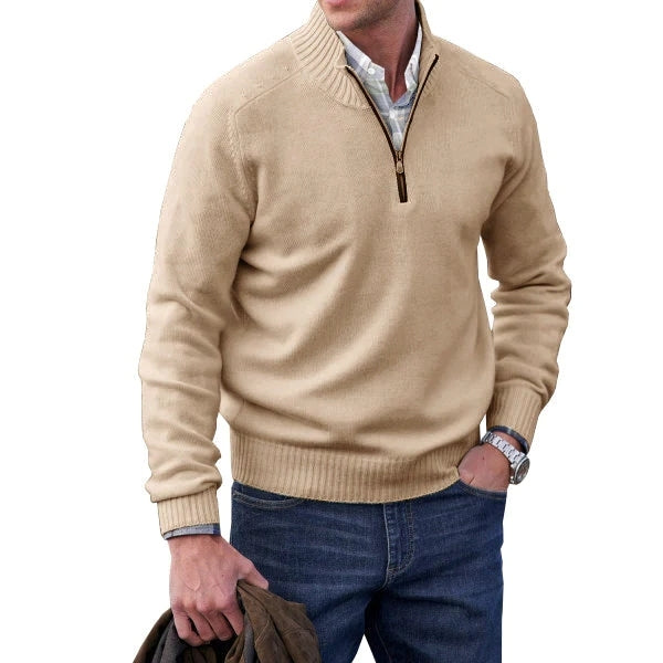 Mens Fleece Quarter-Zip Jumper Soft Warm Fit