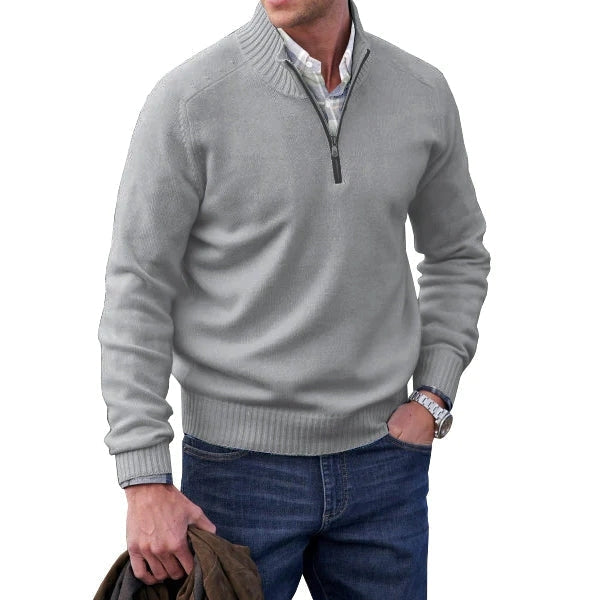 Mens Fleece Quarter-Zip Jumper Soft Warm Fit