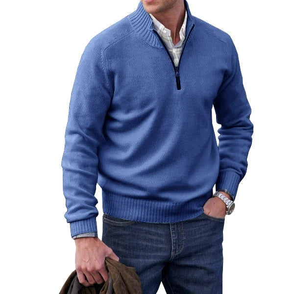 Mens Fleece Quarter-Zip Jumper Soft Warm Fit