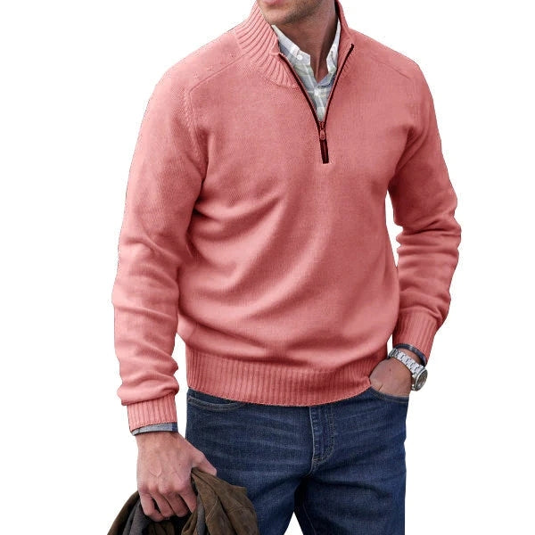 Mens Fleece Quarter-Zip Jumper Soft Warm Fit