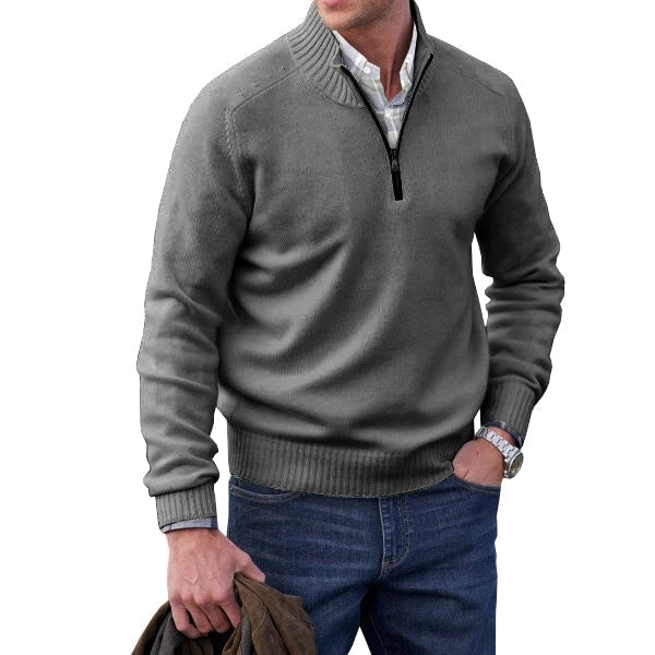 Mens Fleece Quarter-Zip Jumper Soft Warm Fit