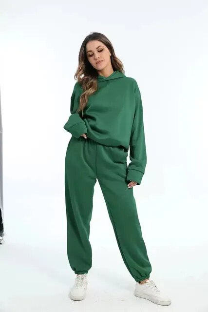 Womens Tracksuit Set Polyester Relaxed Fit - BritishMode